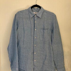 Uni-Qlo Men's Light Blue Linen Shirt (S)